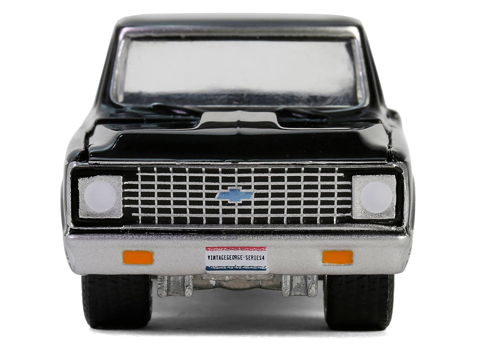 Back. Greenlight - 1972 Chevrolet Cheyenne C10 Short Bed Pickup Truck Black "Hobby Exclusive" Series 1/64 - Black.