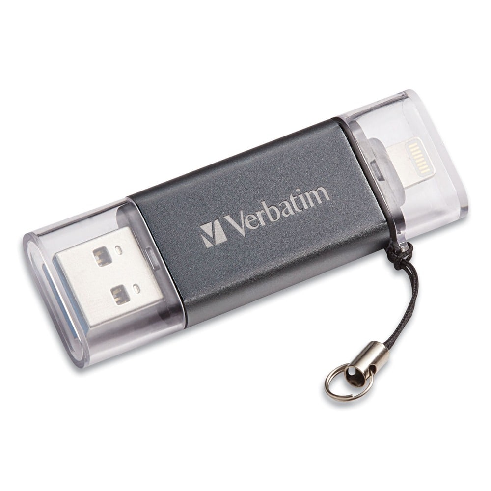 Verbatim - 49300 32 GB Store 'n' Go Dual USB 3.0 Flash Drive for Apple Lightning Devices - Graphite