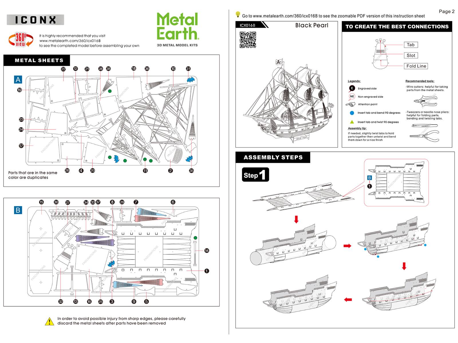 **ICONX**

It is highly recommended that you visit  
www.metalearth.com/360/icx016B  
to see the completed model before assembling your own.

**METAL SHEETS**

Parts that are in the same color are duplicates

**A**

19 20 21 22 23 24 25 26 27 28 29 30 31 32 33 34 35 36 37 38 39 40 41 42 43 44 45 46 47 48 49 50 51 52 53 54 55 56 57 58 59 60 61 62 63 64 65 66 67 68 69 70 71 72 73 74 75 76 77 78 79 80 81 82 83 84 8
