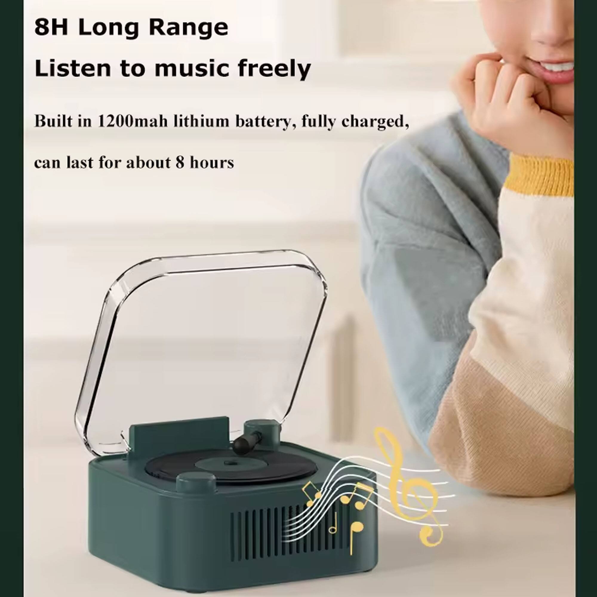 8H Long Range  
Listen to music freely  

Built in 1200mah lithium battery, fully charged, can last for about 8 hours