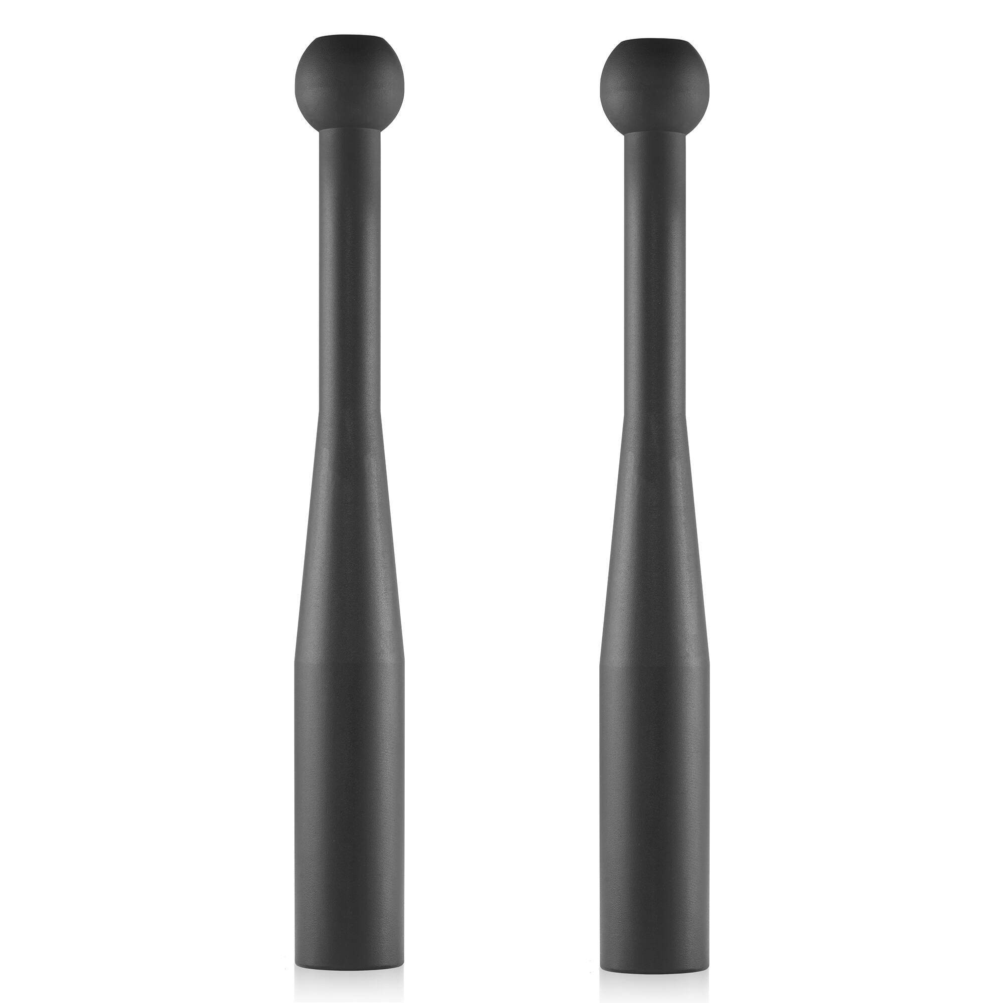 Alt View 1. Philosophy Gym - Indian Clubs Pair - Weighted Steel Exercise Club Bells - Black.