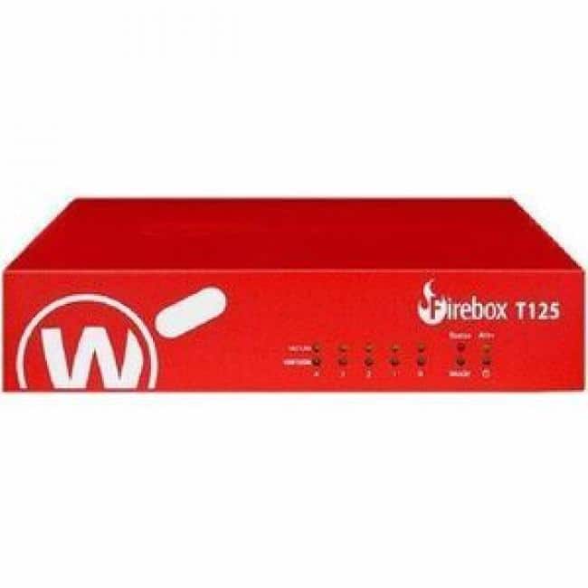 WatchGuard - Firebox T125 Network Security/Firewall Appliance - Policy Management - 5 Port - 2.5 Gigabit Ethernet, Gigabit - Black
