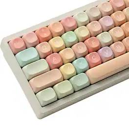 Womier - PBT Keycaps, 132 Keys Dye-Sublimation MOA Profile Key caps for 100%, 75%, 65%, 60% Mechanical Keyboard - Candy