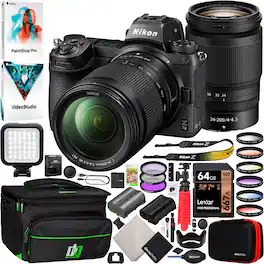 Nikon - Z7II Full-Frame Mirrorless Camera + 24-200mm Lens Kit + Photography Bundle