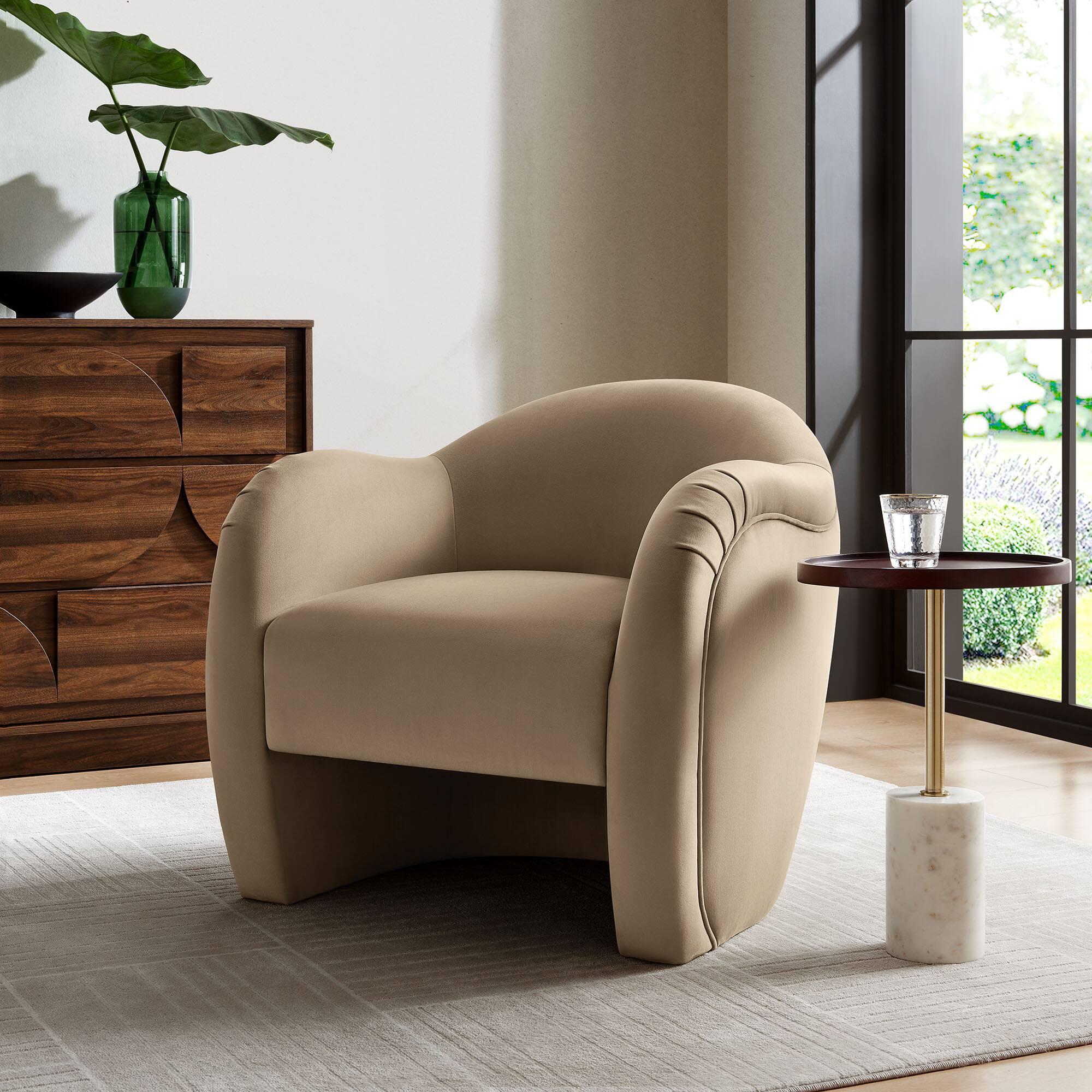 Compose Performance Velvet Accent Chair by Modway - Taupe