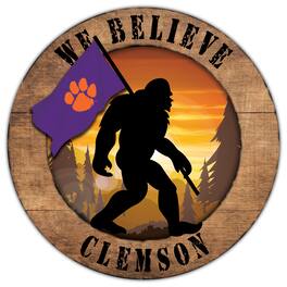Fan Creations - Clemson Tigers 12'' We Believe Bigfoot Circle Sign - Multicolor