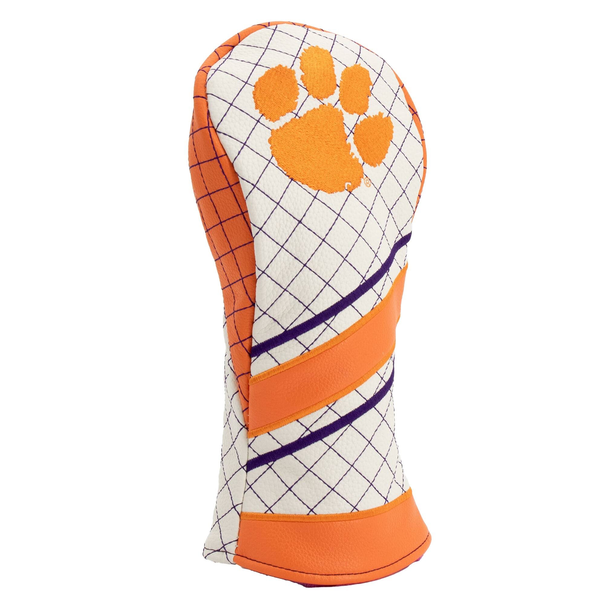 Alt View 2. Team Golf - Clemson Tigers Striped Quilted Fairway Headcover - Multicolor.