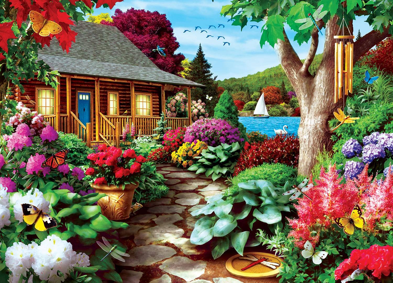 Alt View 10. MasterPieces - Dragonfly Garden 1000 Piece Jigsaw Puzzle - Multi-Color.