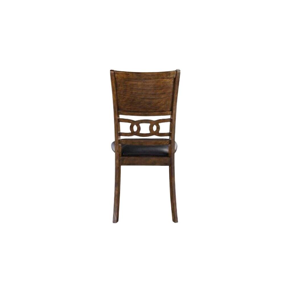Left. FurniFact - Wood Dining Chair Set of 4 PU Seat Ebony Brown - Brown.