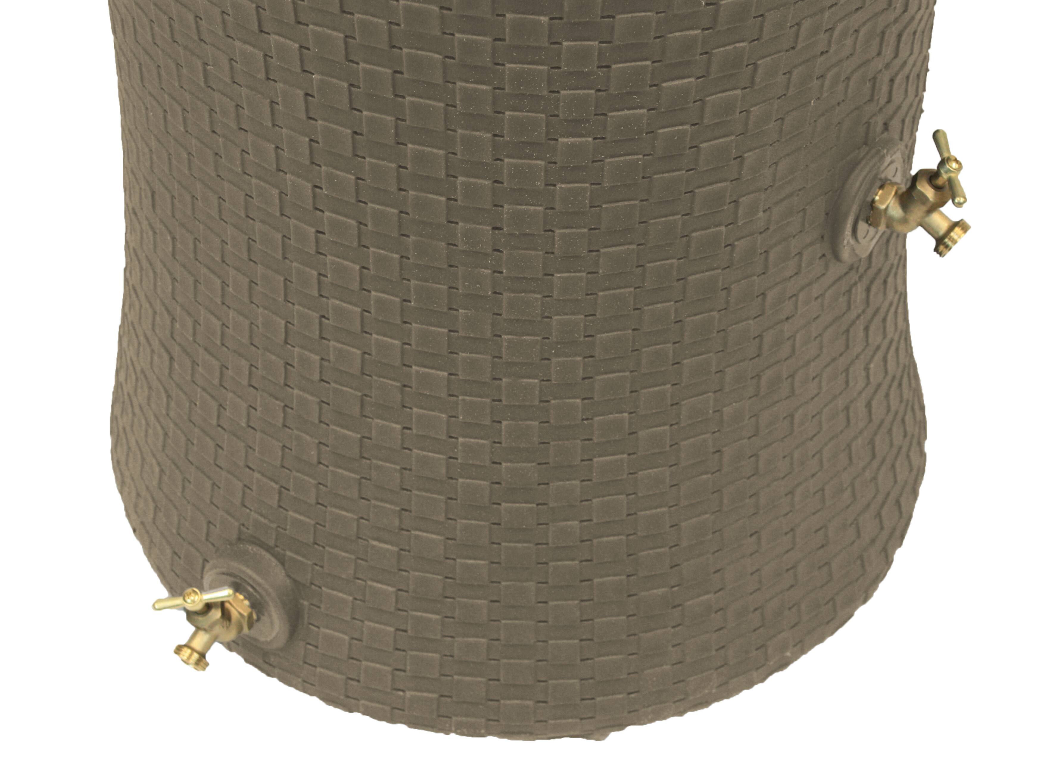 Alt View 4. Good Ideas - Good Ideas 50 Gallon Nantucket Rain Barrel Planter, Coyote Granite.