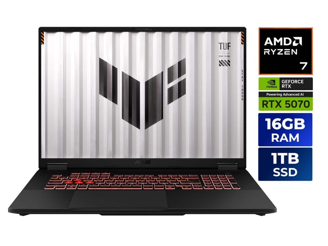 ASUS - TUF Gaming - 18" RTX 5070 - Ryzen 7 - 16GB - 1TB SSD - 240Hz - FA808UP