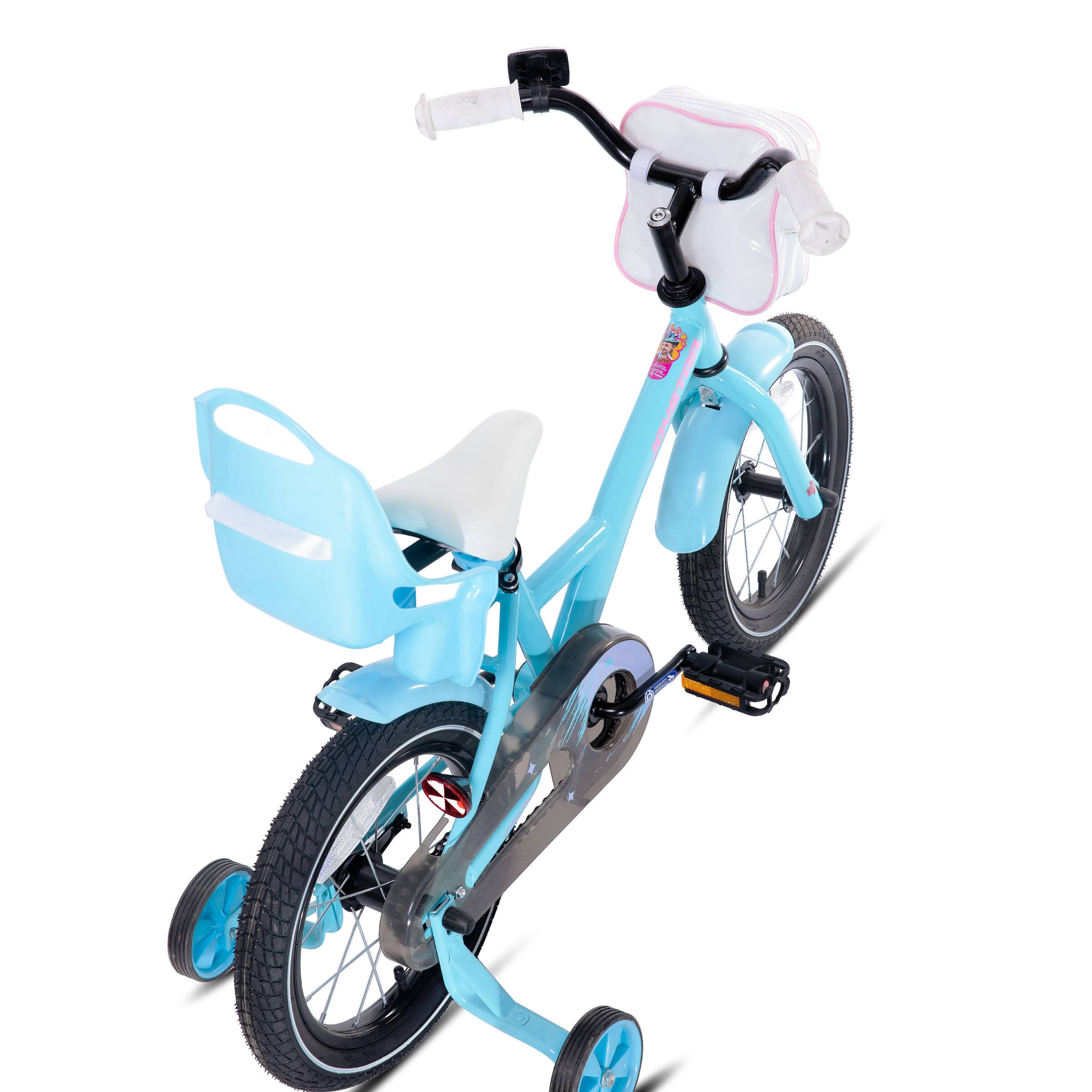 Alt View 4. JOYSTAR - JOYSTAR Zinnia 16" Kids Bike for Ages 4-7 Girls, Children's Bicycle with Training Wheels & Doll Seat, Blue - Blue.