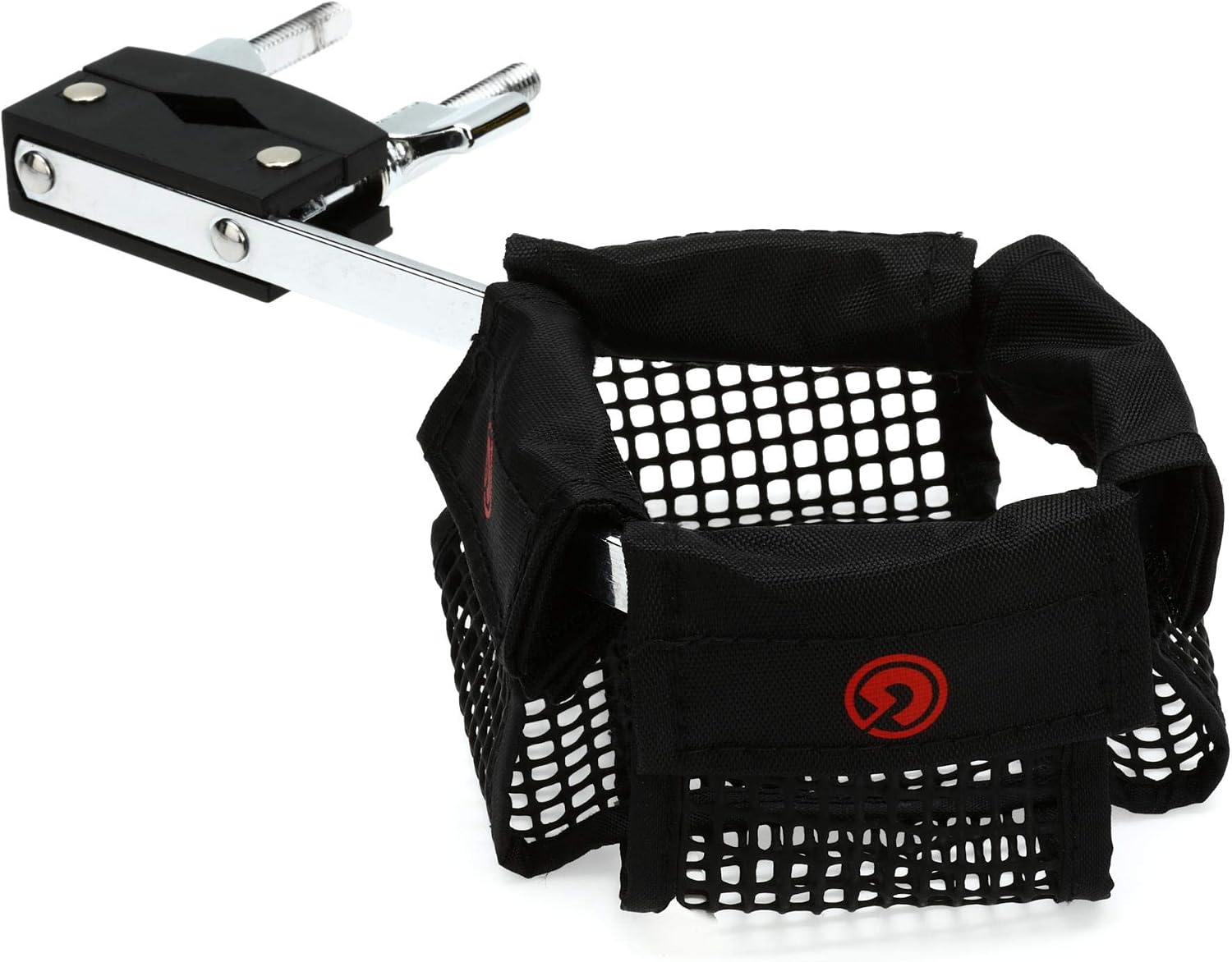 Front. Gibraltar Hardware - Workstation Deluxe Drink Holder with 3.5" Basket & Hinged “C” Clamp, Secure Beverage Mount for Drum & DJ Racks.