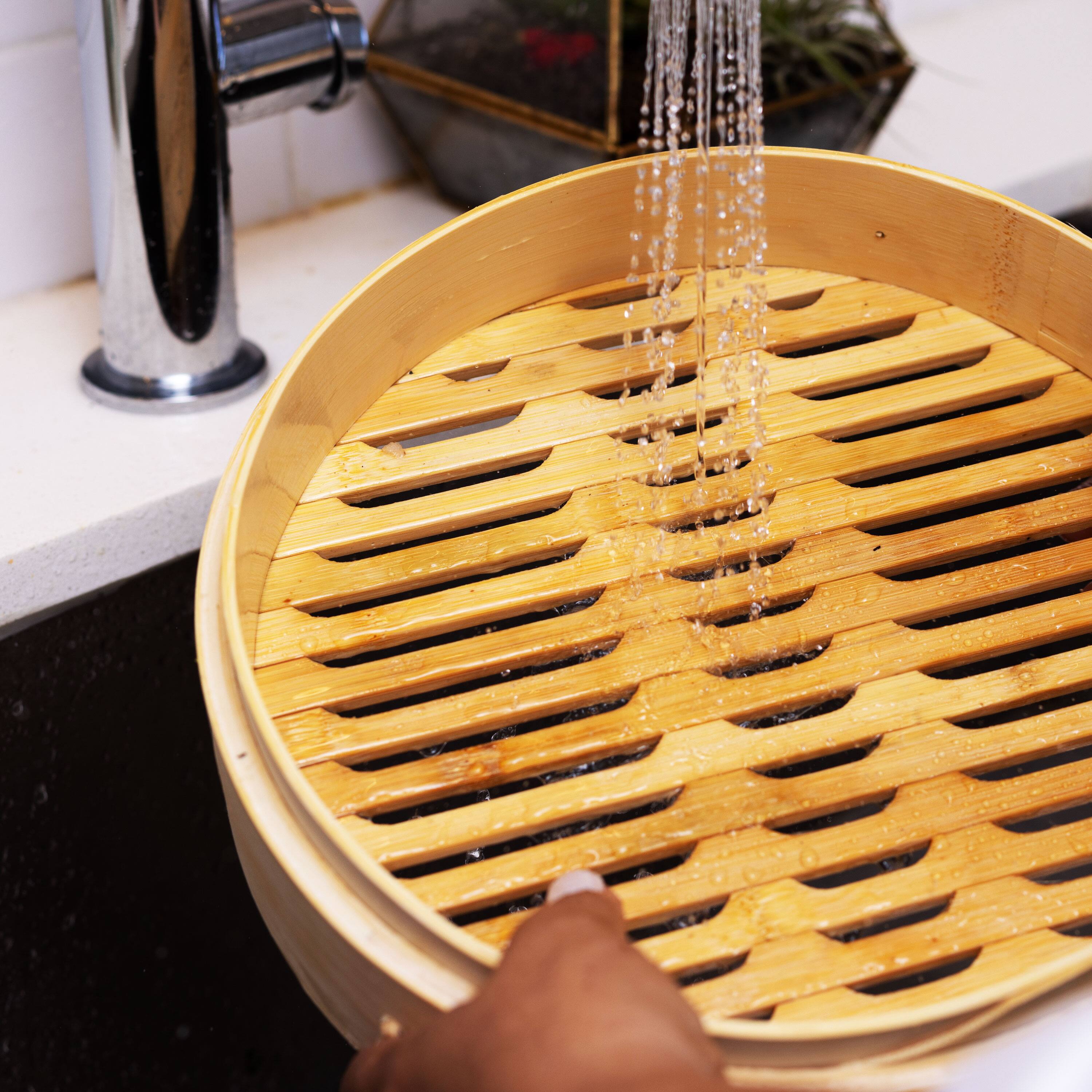 Alt View 8. Escali - Joyce Chen 2-Tier Bamboo Steamer Baskets, 10-Inch - Natural.