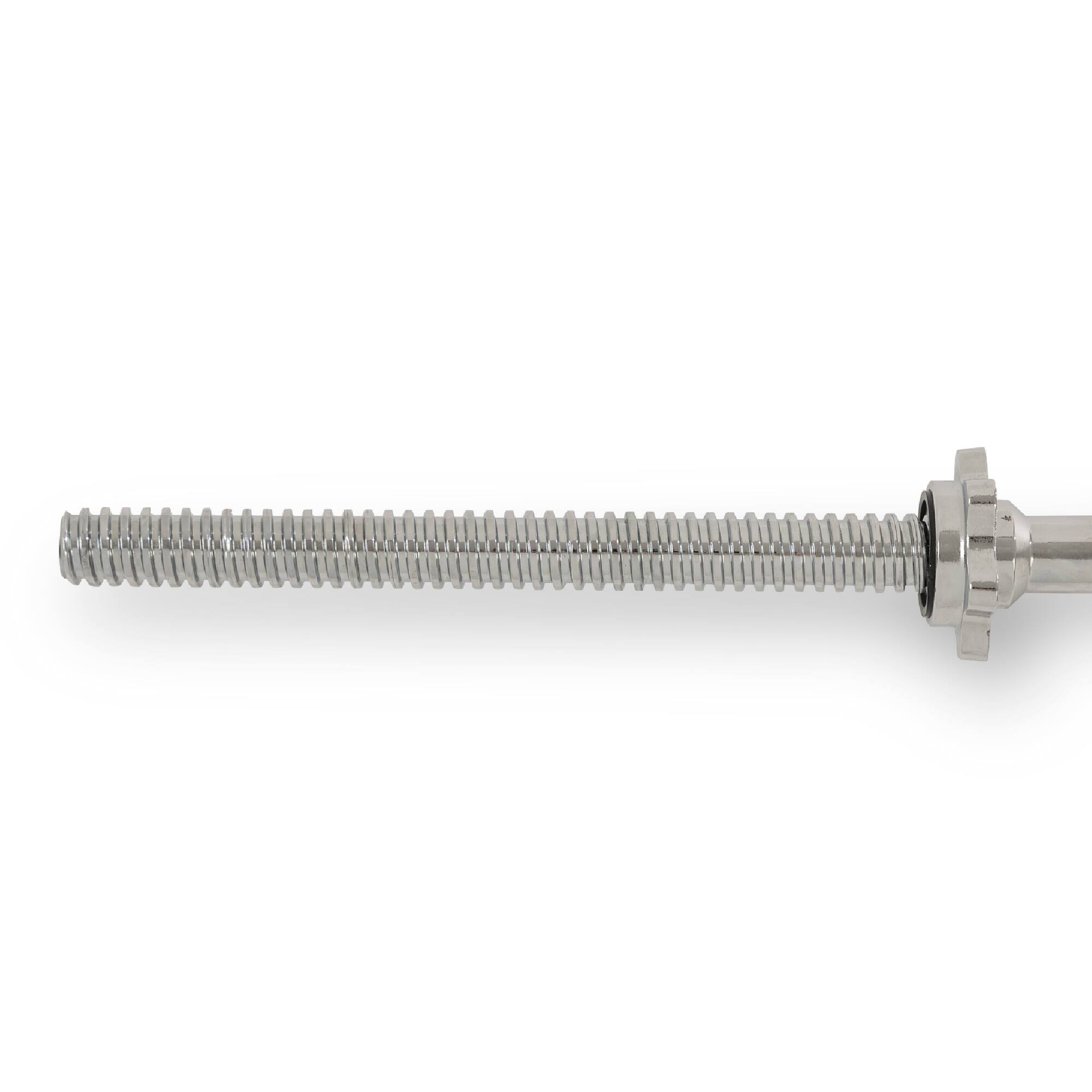 Back. Sunny Health & Fitness - 60" Standard Barbell with Star-lock collars, 300 lbs weight capacity - Silver.