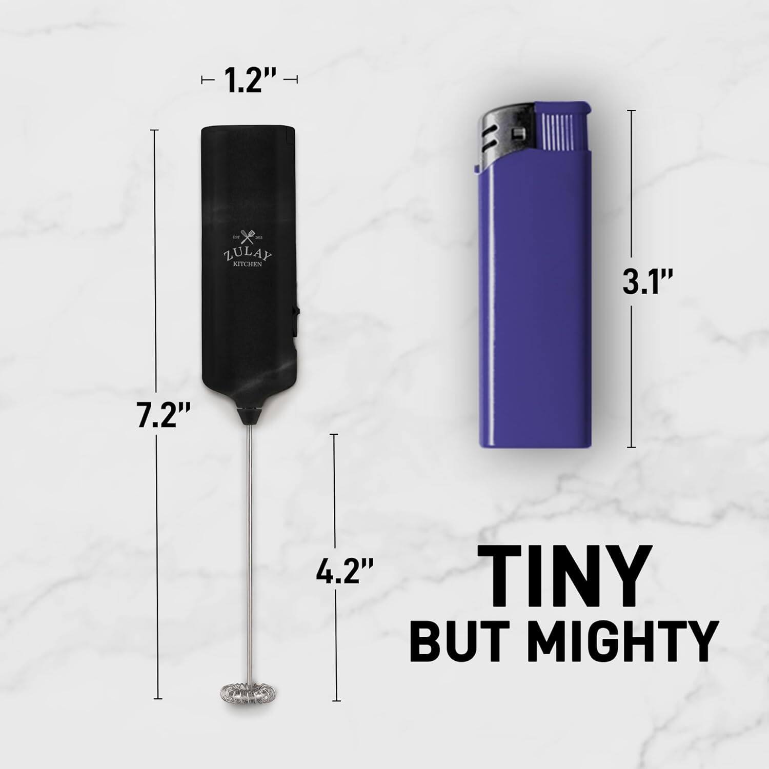 1.2"  
ZULAY KITCHEN  
3.1"  
7.2"  
4.2"  
TINY BUT MIGHTY