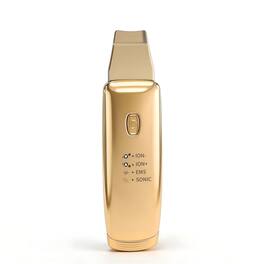 Cluzine - Gold Ultrasonic Skin Scrubber, 4-in-1 Facial Spatula with Ionic & EMS Functions for Deep Cleansing & Lifting