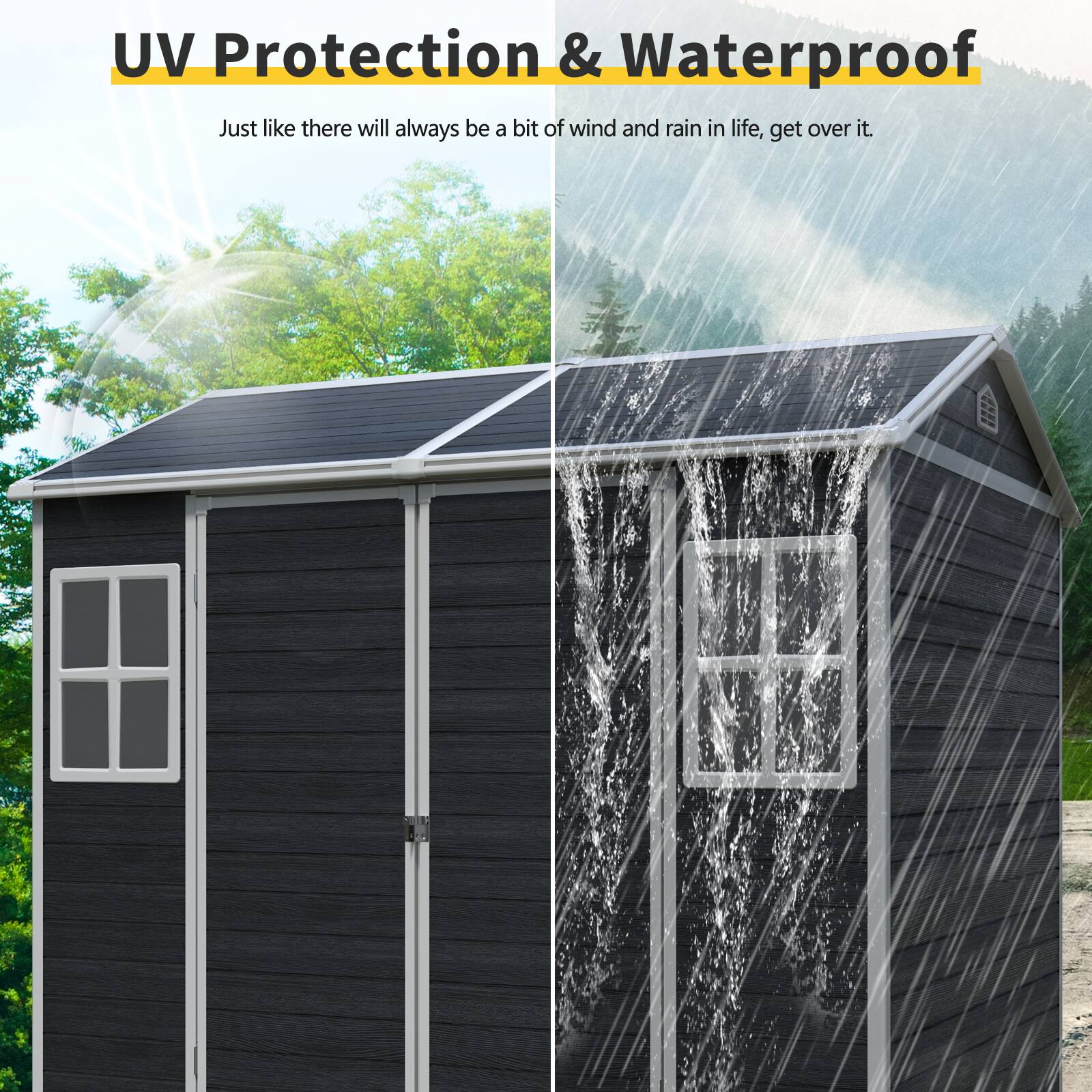 UV Protection & Waterproof

Just like there will always be a bit of wind and rain in life, get over it.