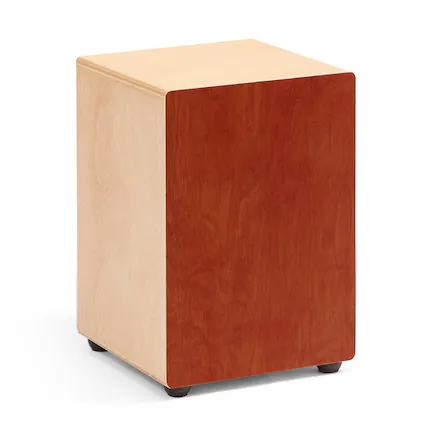 Front. Glintex - Cajon Box Drum Wooden Percussion with Guitar Strings, Birch Wood Compact Design for Beginners - Red.