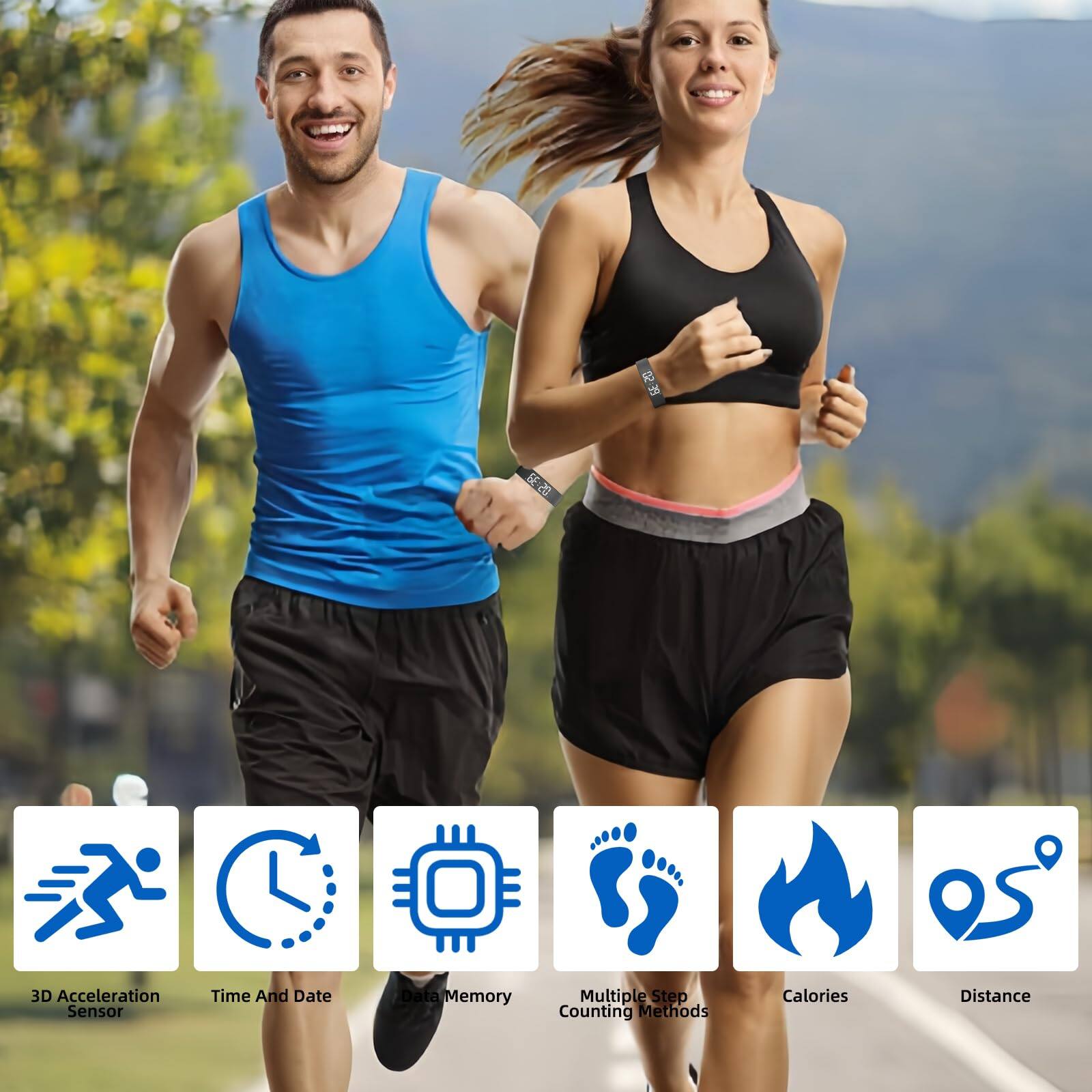 BE20 5:20 3D Acceleration Sensor Time And Date Data/Memory Multiple Step Counting Methods Calories Distance