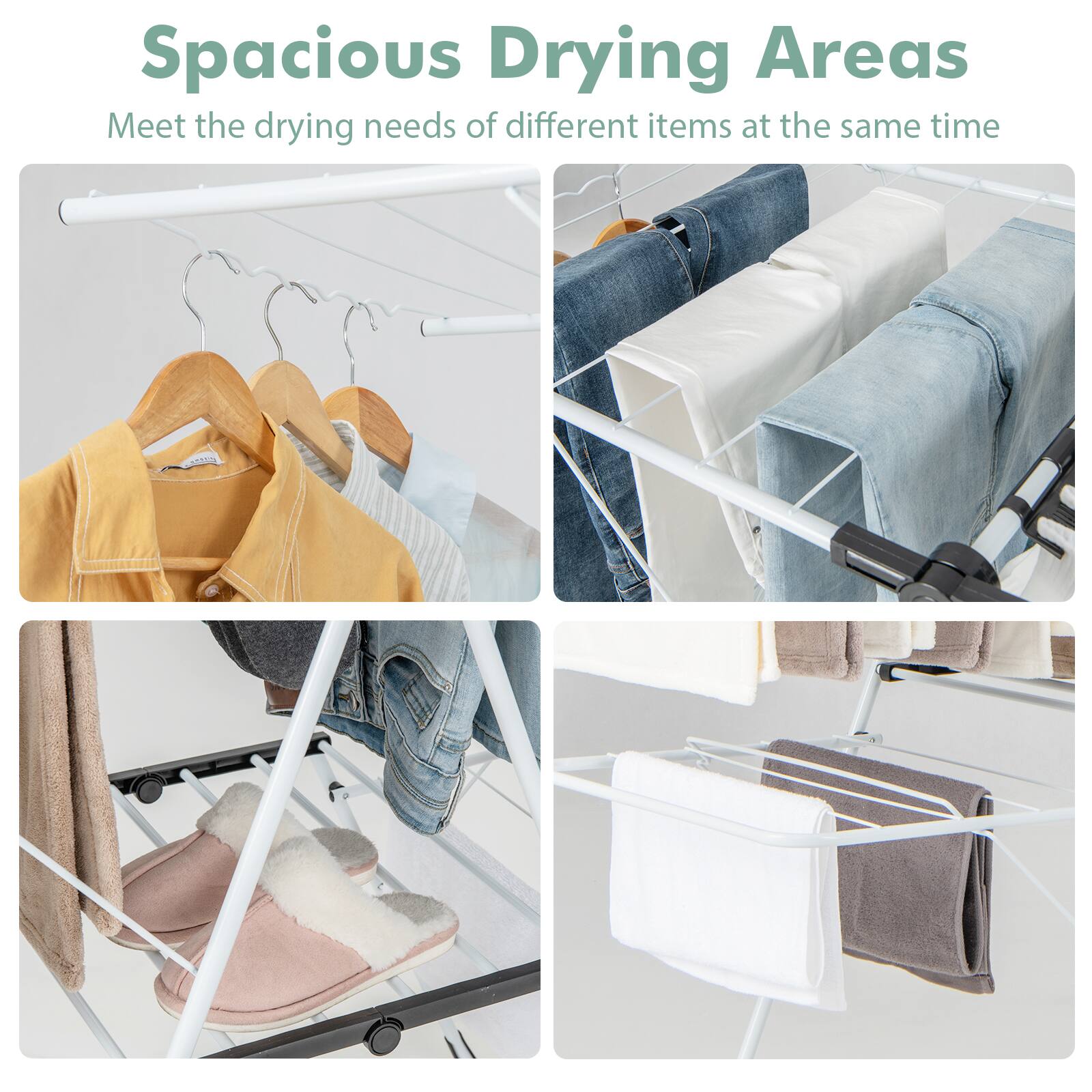 Spacious Drying Areas  
Meet the drying needs of different items at the same time