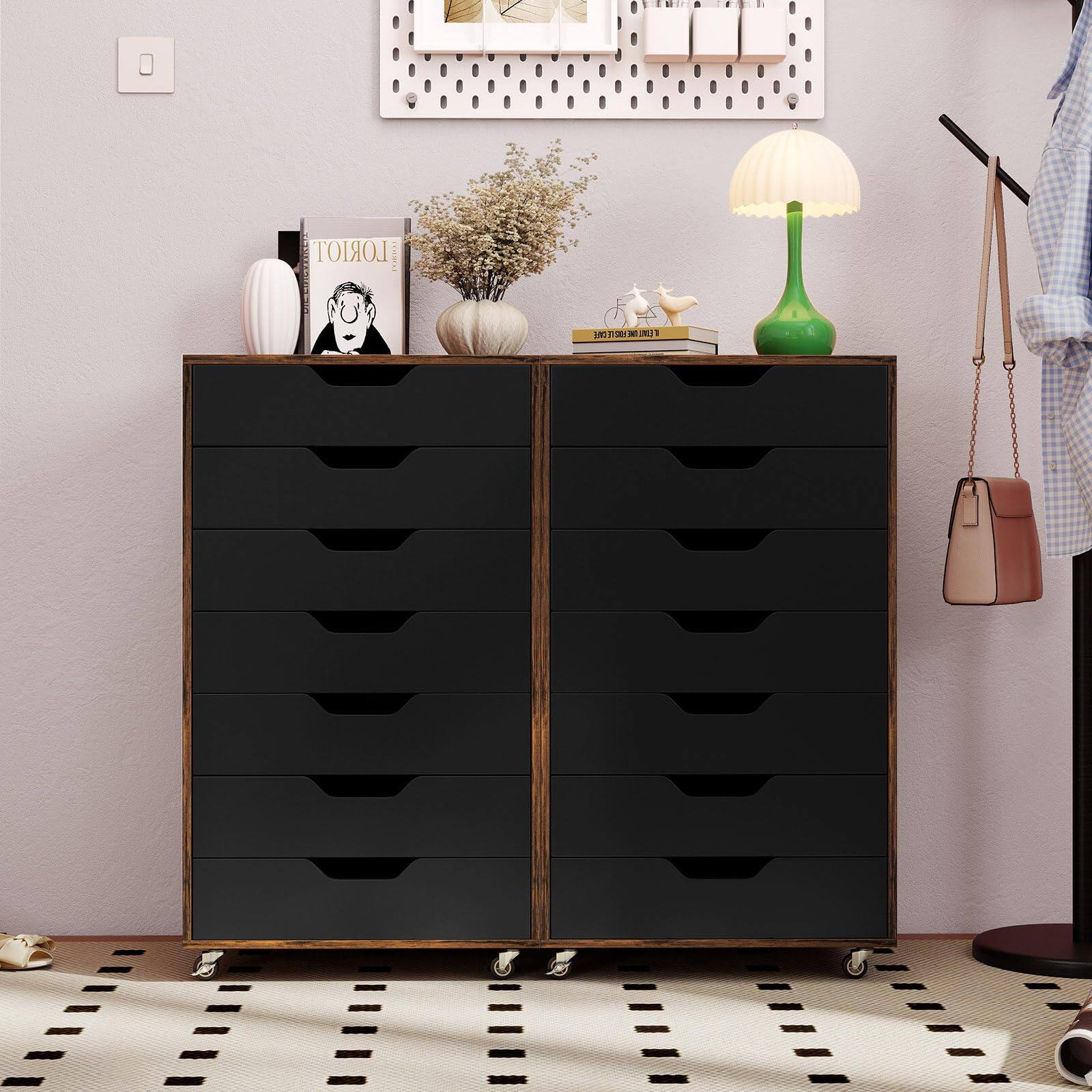 Alt View 8. Ecooso - 7-Drawer Mobile Lateral Filing Organizer with Wheels, Office Storage Cabinet.