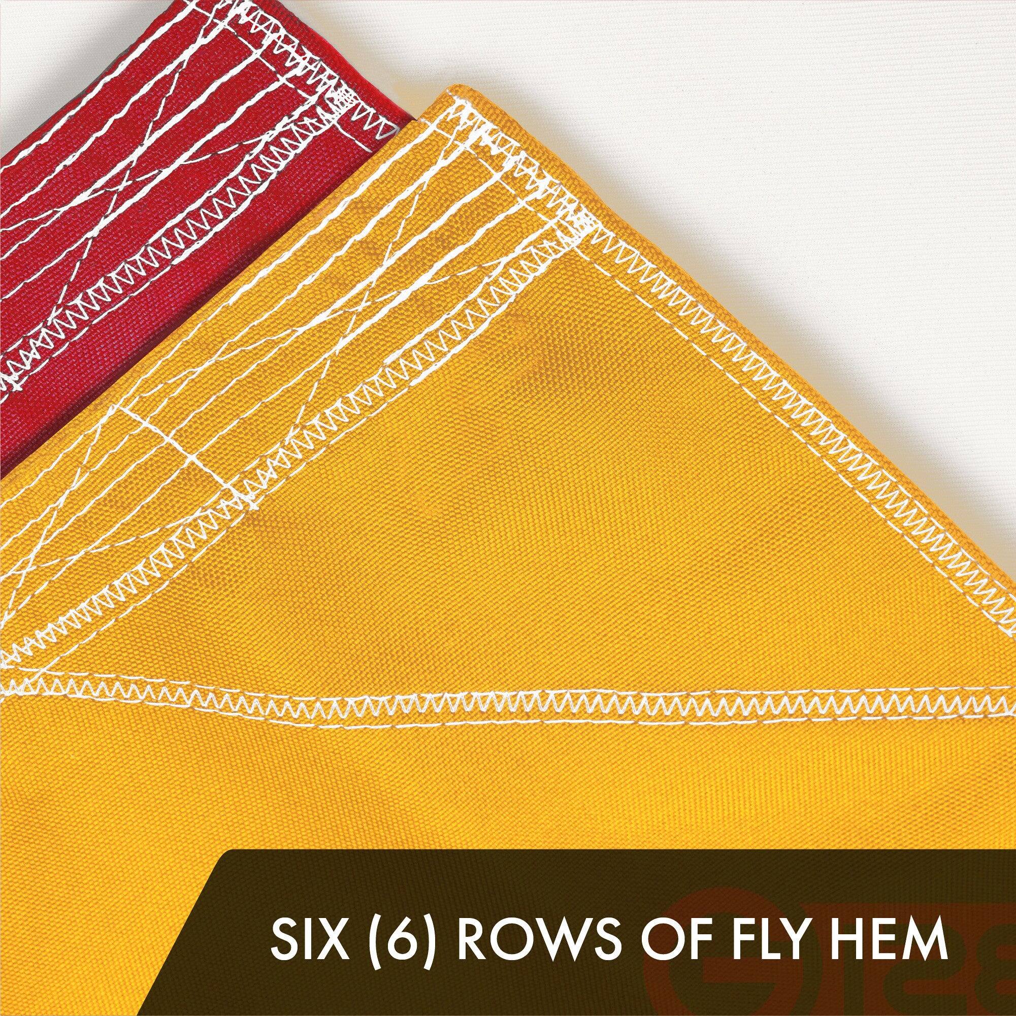 SIX (6) ROWS OF FLY HEM