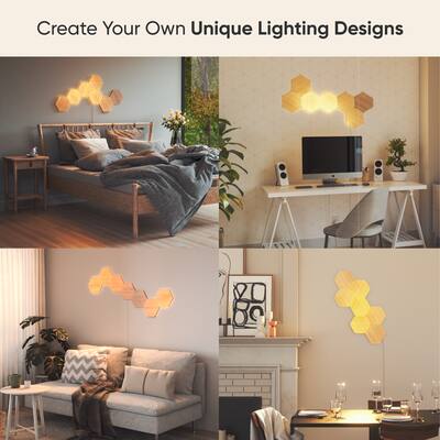 Nanoleaf Elements Hexagons Smarter Kit (7 Panels) Wood Look Nanoleaf Elements Hexagons Smarter Kit (7 Panels) Wood Look