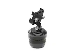 WeatherTech - CupFone Two View | Rotatable View Universal Cup Holder Cell Phone Mount Car & Truck Accessory – Silver Metal Knobs - Black/Silver Metal
