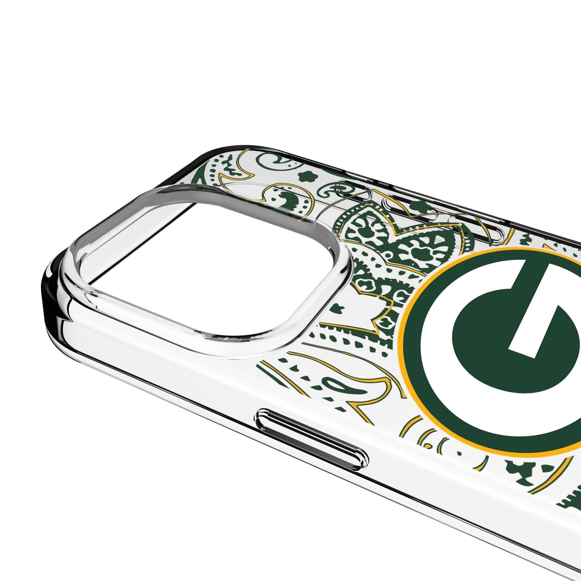 Alt View 2. Keyscaper - Green Bay Packers iPhone Clear Paisley Design Case - 15 - Multicolor.