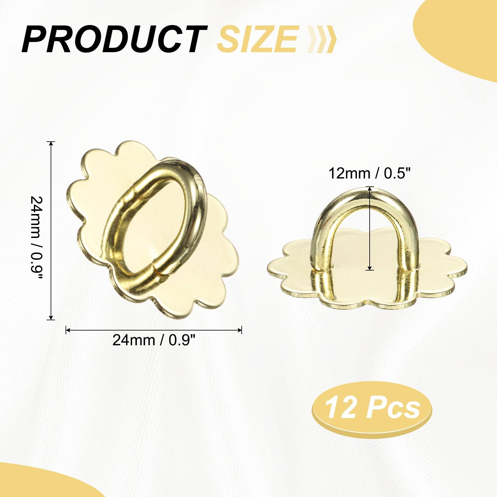 PRODUCT SIZE

24mm / 0.9"  
12mm / 0.5"  
24mm / 0.9"  
12 Pcs