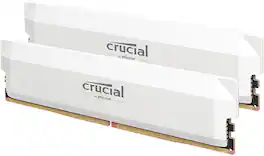 Crucial - Pro OC Gaming 32GB (2x16GB) DDR5 6400MHz C38 UDIMM Intel XMP 3.0 & AMD EXPO Desktop Memory - White