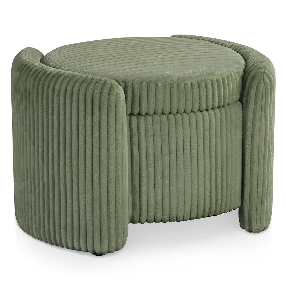 Front. Furniture of America - Furniture of America Venner Ottoman with Hidden Storage - Green.