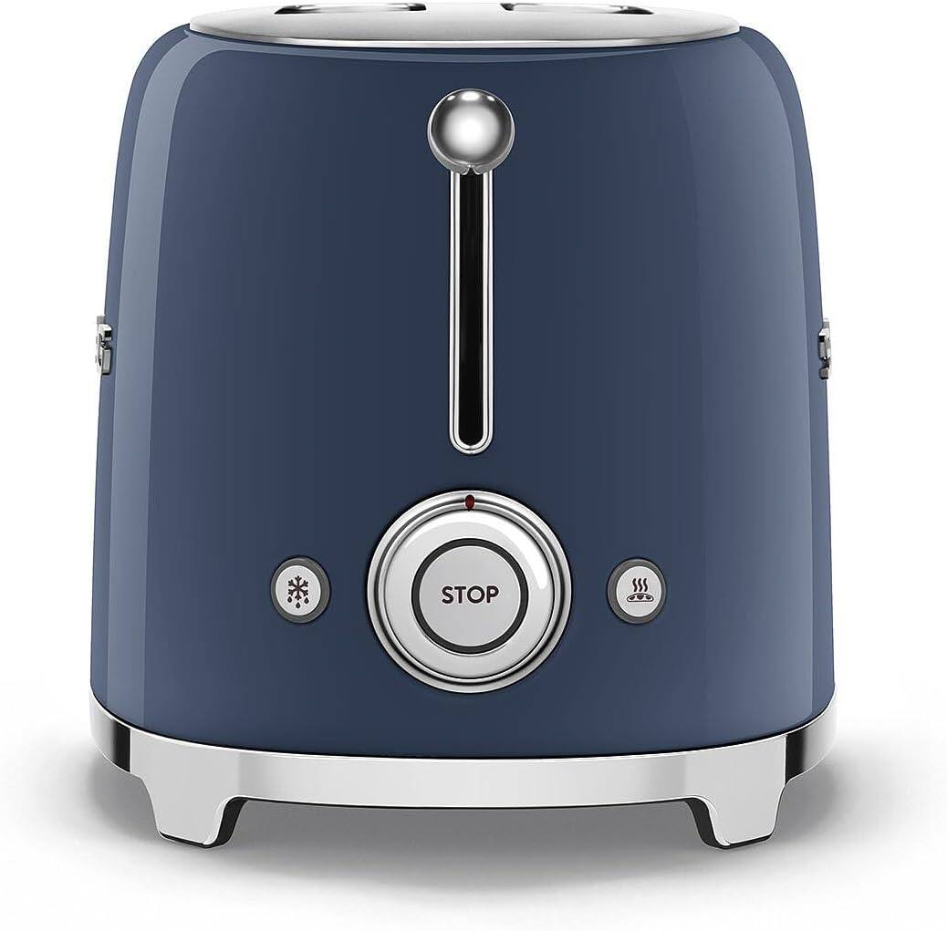 Left. SMEG - 2-Slice Toaster - Navy Blue.