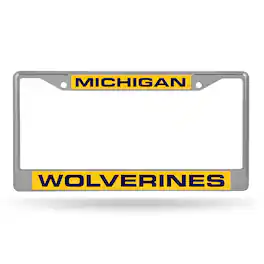 Rico Industries - Michigan Wolverines Chrome Metal Laser Cut License Plate Frame - Multi