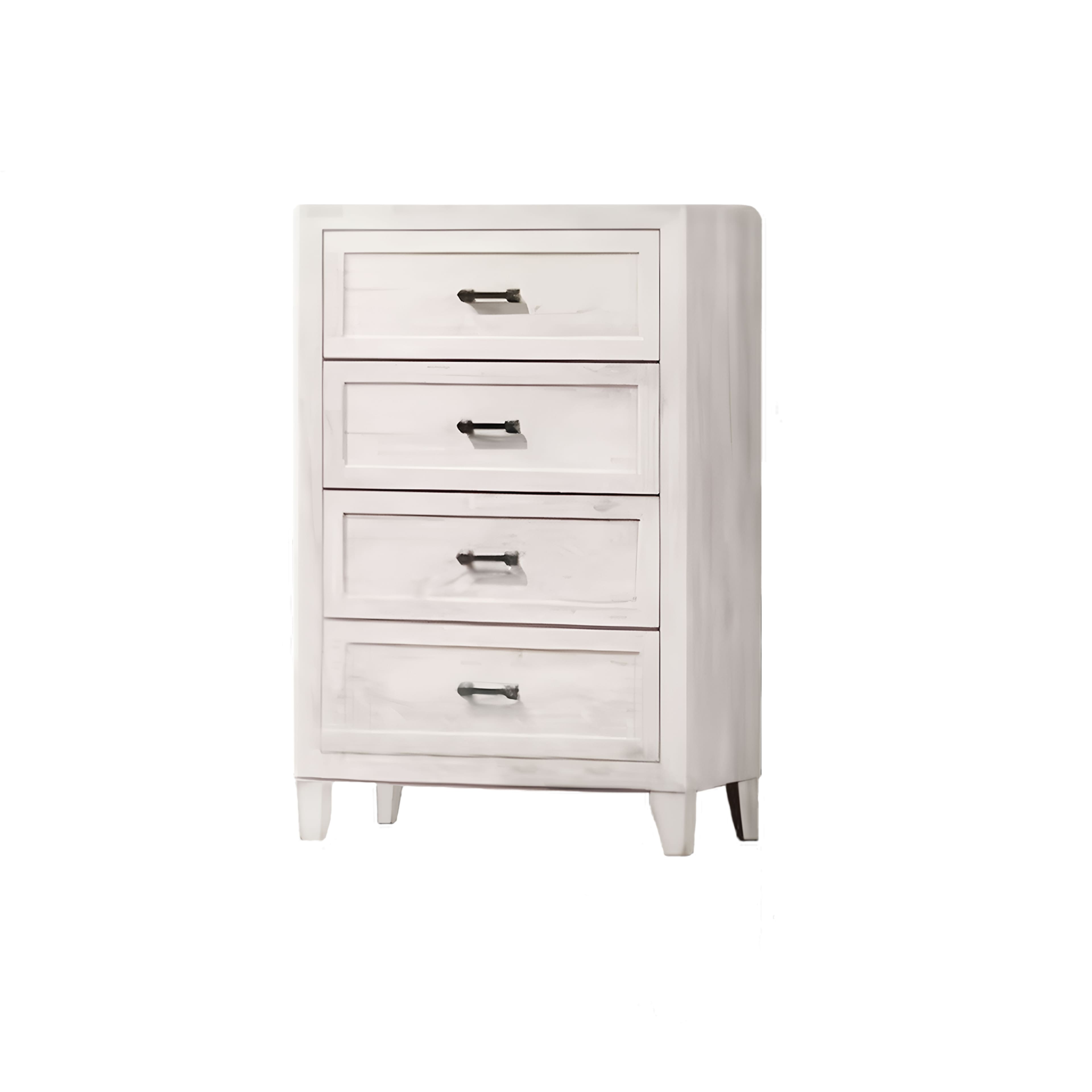 Vaczon - 4 Drawer Dresser, Chest of Drawers for Bedroom Storage, Organizer for Clothes, Storage Cabinet for Bedroom, Living Room - White Wash