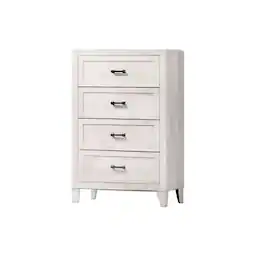 Vaczon - 4 Drawer Dresser, Chest of Drawers for Bedroom Storage, Organizer for Clothes, Storage Cabinet for Bedroom, Living Room - White Wash