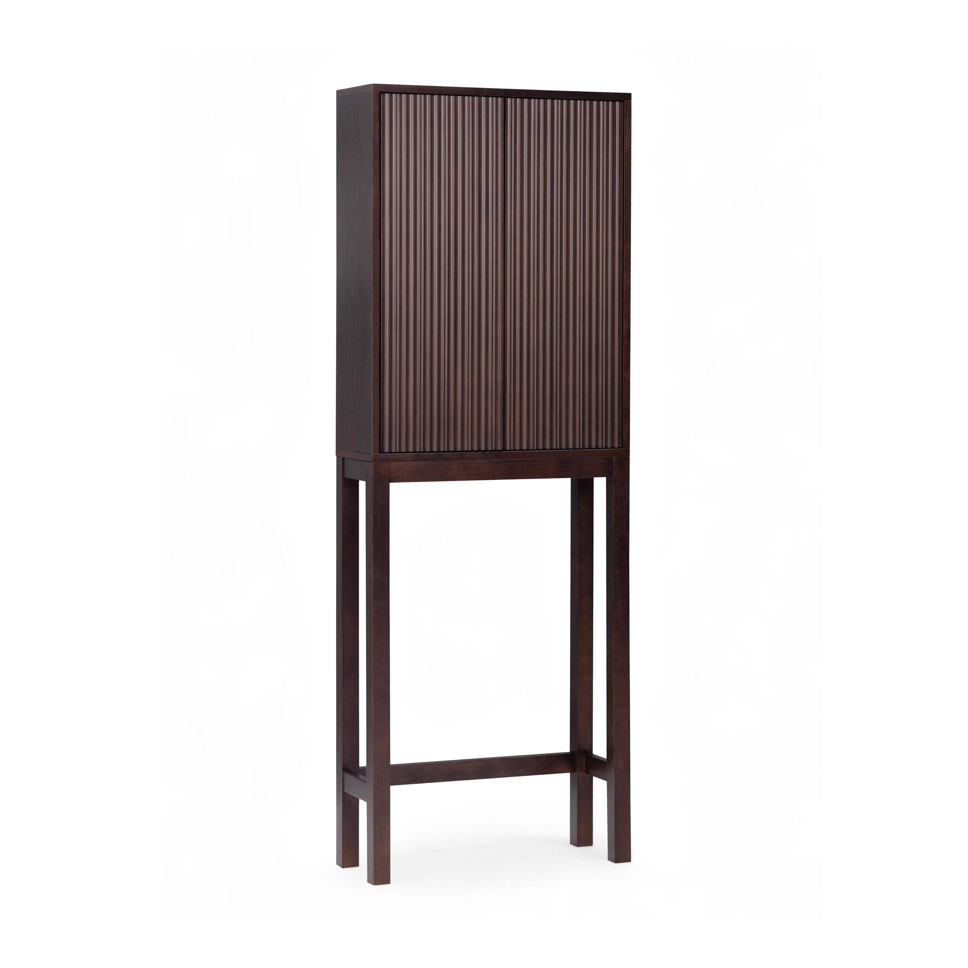 Front. Teamson Home - Tremolo 2 Door Over-Toilet Cabinet with Sturdy Shelves & Solid Wood Support - Black.