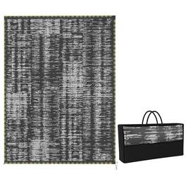 Outsunny - Outdoor Rug Carpet with LED Lights, Carry Bag & Ground Stakes for Backyard, Deck, Picnic, Beach - Dark Gray