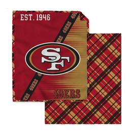 Pegasus - San Francisco 49ers 60" x 80" Digital Dash Two-Sided Checkered Ultra Cozy Sherpa Blanket - Multicolor