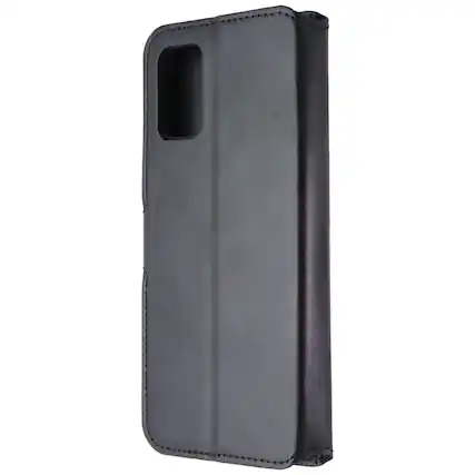 Front. Mybat - MyBat MyJacket Wallet Folio Case for Samsung Galaxy A02s - Black Leather - Black.