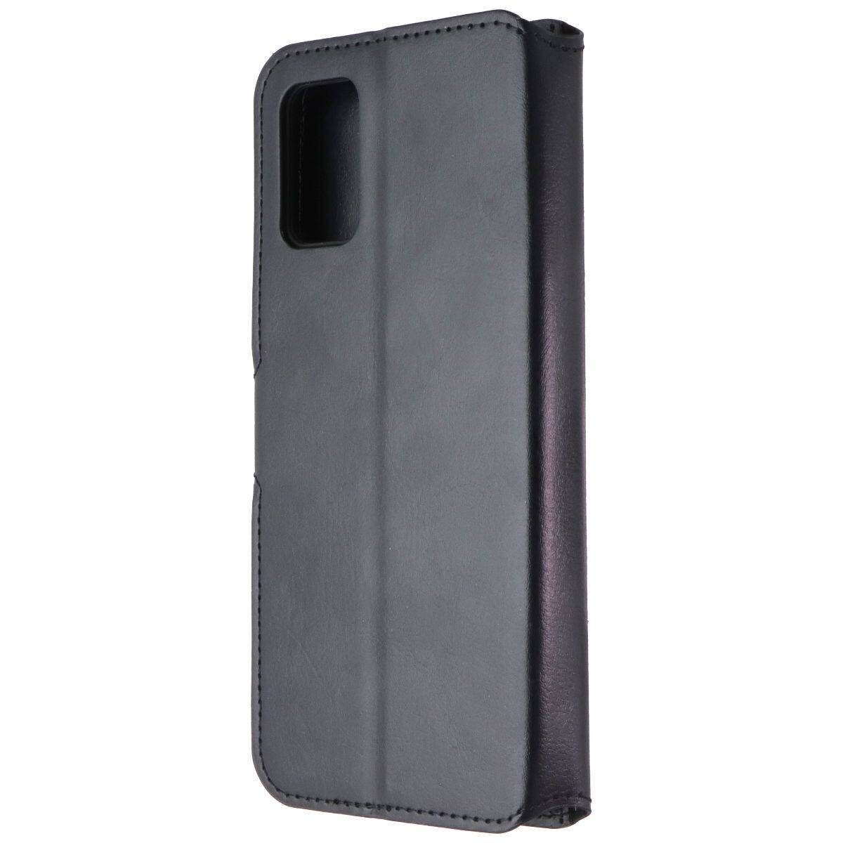 Front. Mybat - MyBat MyJacket Wallet Folio Case for Samsung Galaxy A02s - Black Leather - Black.