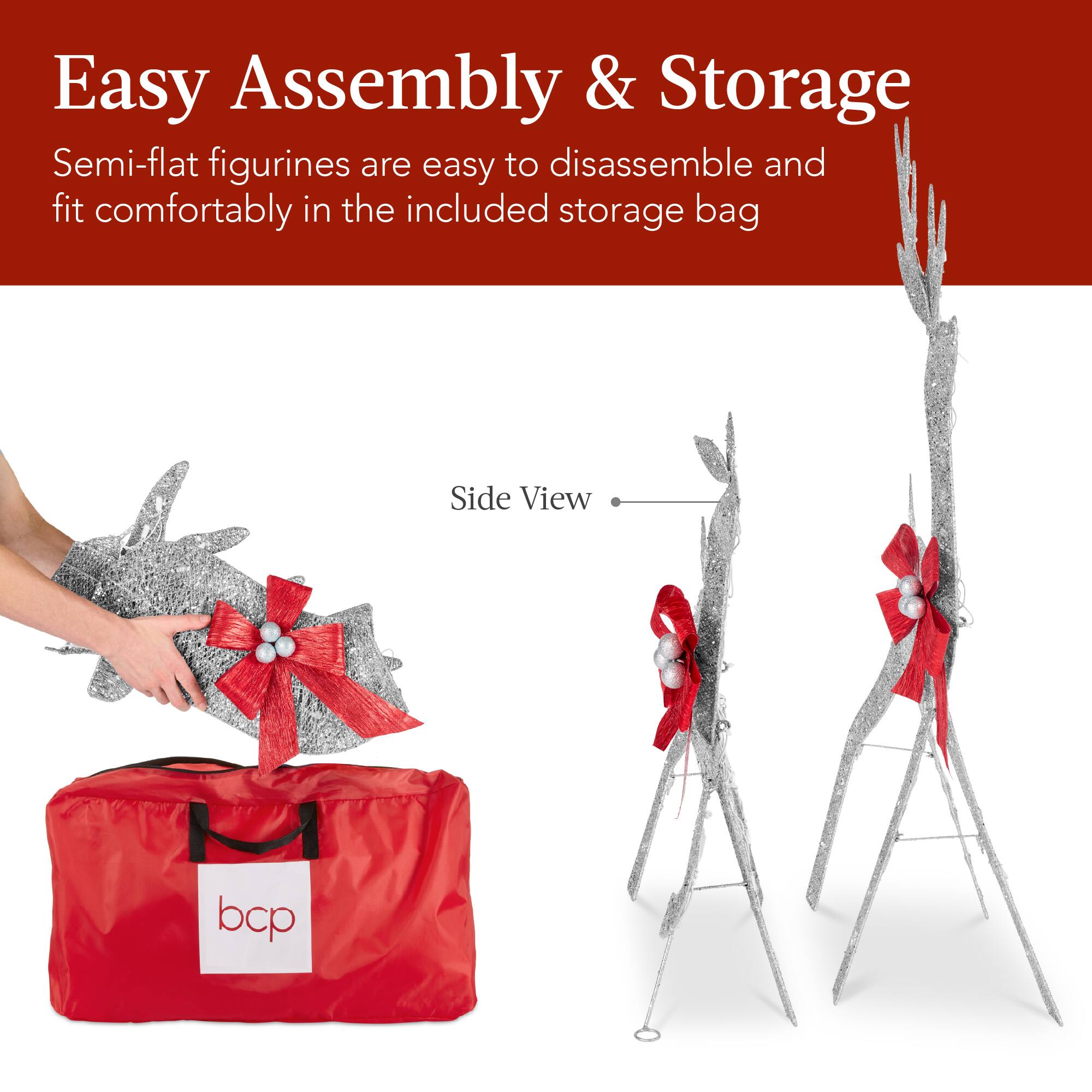 Easy Assembly & Storage

Semi-flat figurines are easy to disassemble and fit comfortably in the included storage bag

Side View