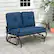 Alt View 1. Costway - Glider Outdoor Patio Rocking Bench Loveseat Cushioned Seat Steel Frame - Navy.