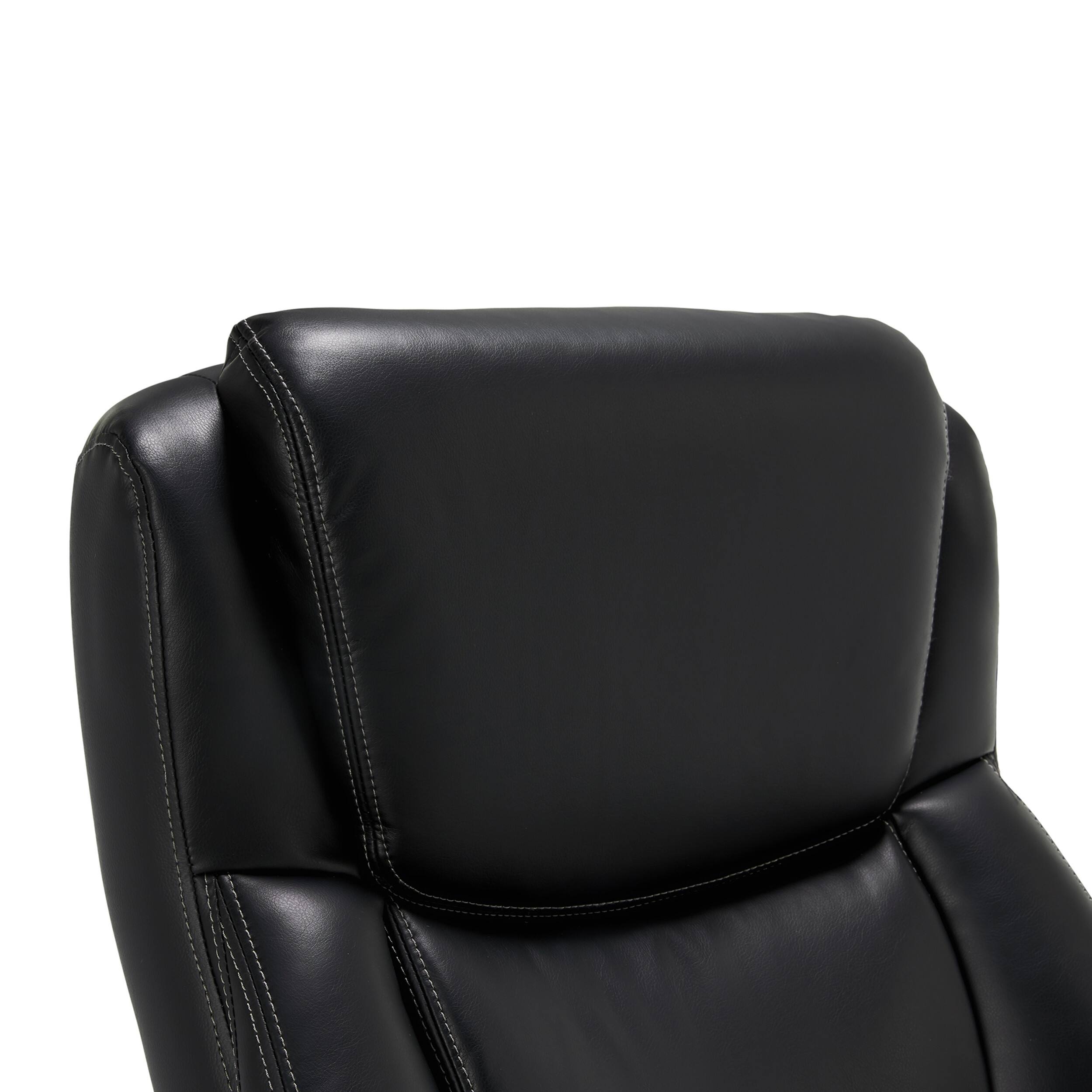 Alt View 11. La-Z-Boy - Big & Tall Executive Office Chair with Lumbar Support Leather Ergonomic Reclining Office Chair with Padded Arms - Jet Black/Mahogany.