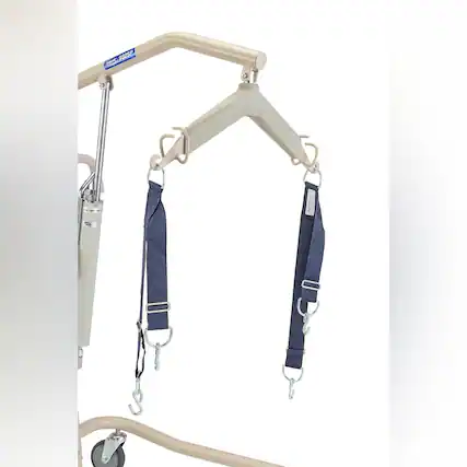 Front. Invacare - Polypropylene Sling Strap for Patient Lift, Blue, One Size, Pack of 2 - Blue.