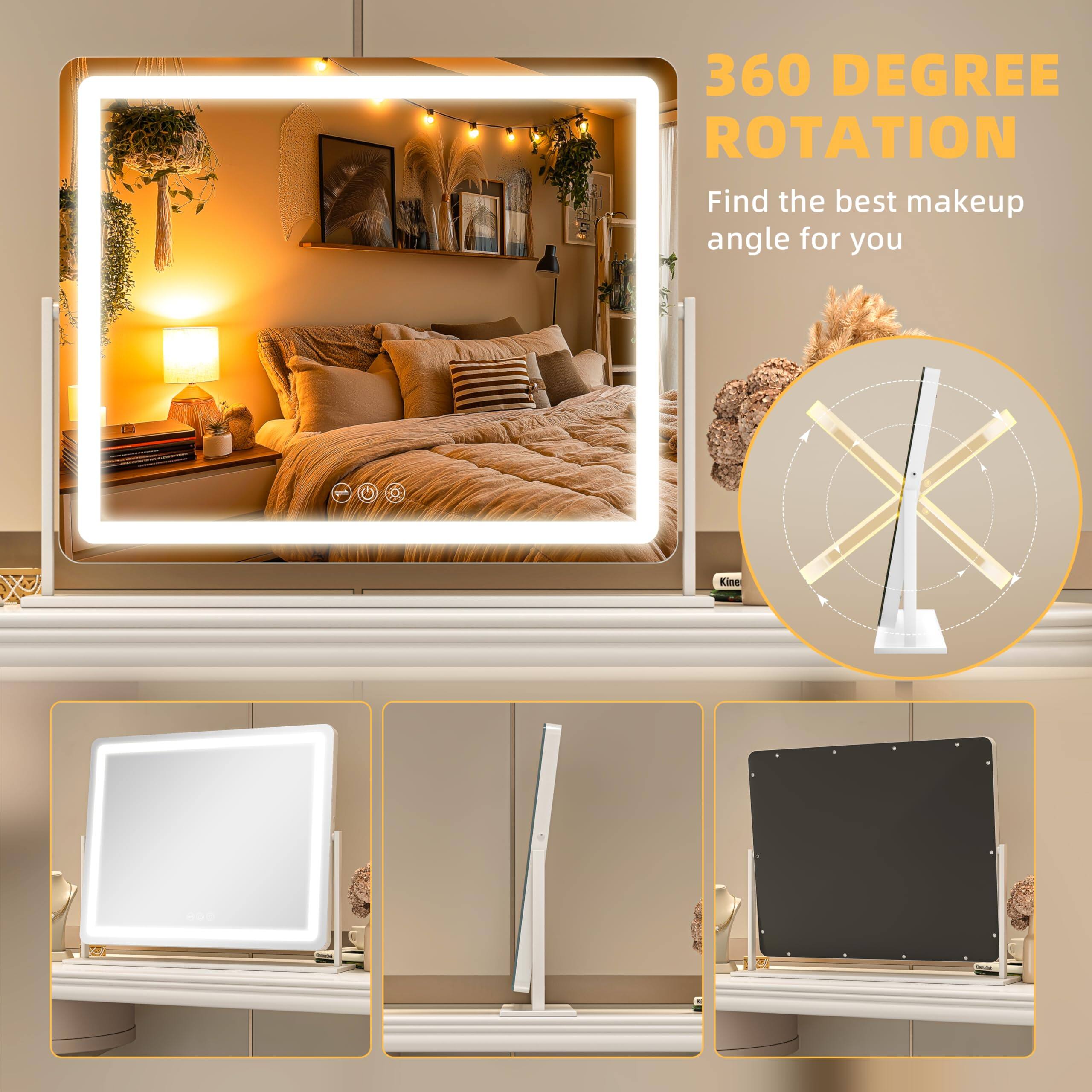 360 DEGREE ROTATION  
Find the best makeup angle for you