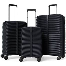 Costway - 3PCS Hardside Luggage Set (20/24/28 Inch) with 8-Spinner Wheels, 3-Digital Lock - Black