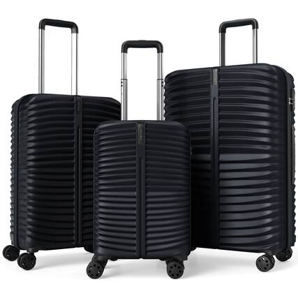 Front. Costway - Costway 3PCS Hardside Luggage Set (20/24/28 Inch) with 8-Spinner Wheels, 3-Digital Lock - Black.
