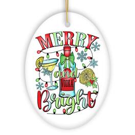 OrnamentallyYou - Merry and Bright Vodka Ornament Gift and Decor for Vibrant Christmas Cocktail Celebration - Multi-colored